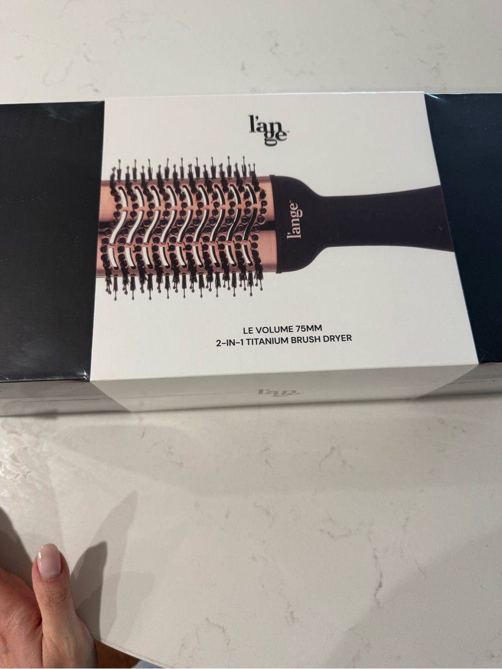 Lange 75mm 2-in-1 Titanium Brush Dryer - Rose Gold & Black